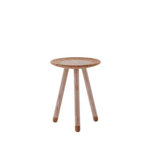 Table basse contemporaine - MEZZA 4636 - FLAM ET LUCE LUMINAIRES - en bois / avec piètement en bois / ronde