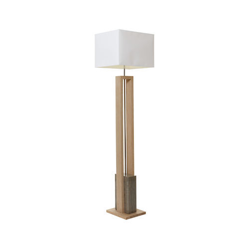 Lampe sur pied - LMP STONE Q - FLAM ET LUCE LUMINAIRES - bois / en pierre / contemporaine