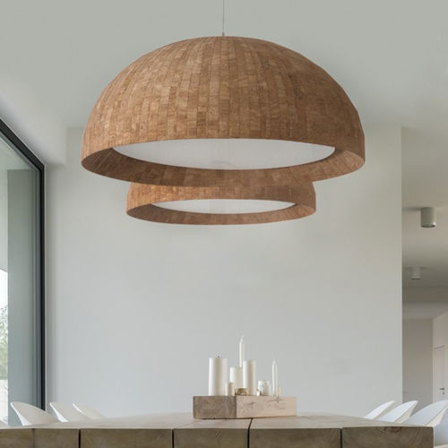 Suspension - CHAMPAGNE - FLAM ET LUCE LUMINAIRES - en liège / contemporaine / sans fil