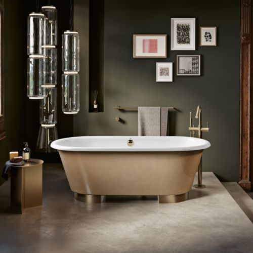 Baignoire ovale - COLLINS - RECOR - en îlot / pour habitat / en fonte