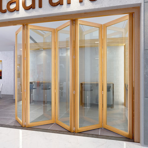 Système coulissant en aluminium - OPENTEC FWF100 - MANTION SAS - pour porte en verre / coureurs cachés / pliant