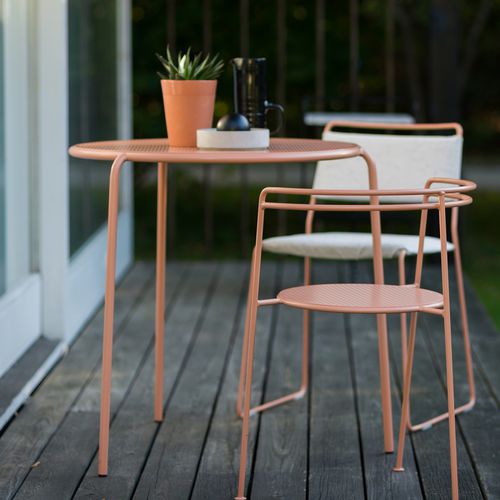 Table à manger contemporaine - POINT  - OK DESIGN - en métal / avec piètement en métal / ronde