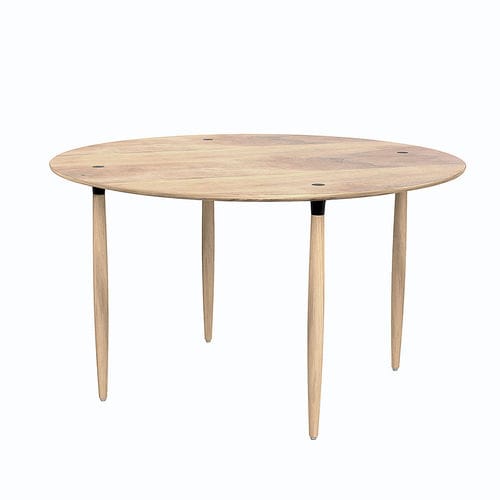 Table à manger contemporaine - SLOW - STELLAR WORKS - en bois massif / en stratifié / ronde