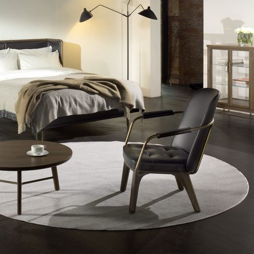 Fauteuil contemporain - UTILITY - STELLAR WORKS - en cuir / en bois massif / en contreplaqué