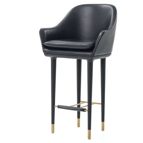 Chaise de bar contemporaine - LUNAR - STELLAR WORKS - d'intérieur / en acier inoxydable / avec piètement en bois massif