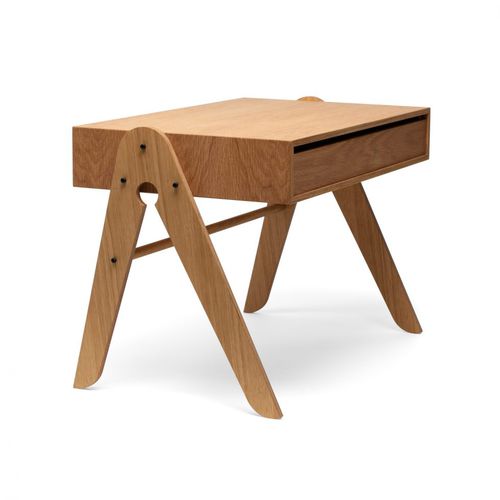 Table contemporaine - Geo - WEDOWOOD - en chêne / en contreplaqué / avec piètement en chêne