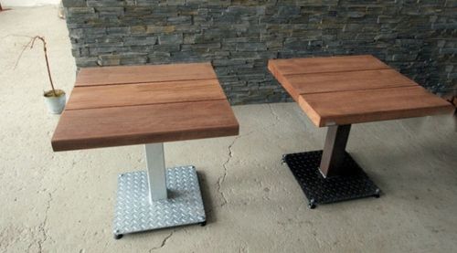 Table bistrot contemporaine - THORS DESIGN - en bois / en acier / carrée