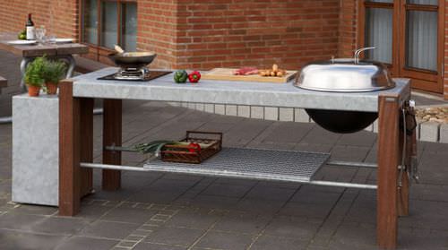 Cuisine d'extérieur - SAVRA - THORS DESIGN - contemporaine / en bois / sans poignée
