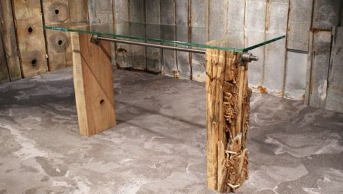 Console contemporaine - UNIKA - THORS DESIGN - en bois / en verre / rectangulaire