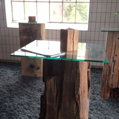 Table mange-debout contemporaine - UNIKA - THORS DESIGN - en bois / en verre / carrée