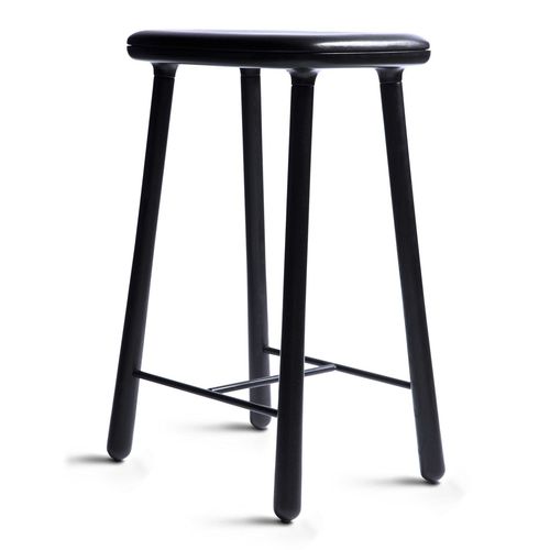 Tabouret de bar contemporain - CUBA - mobel copenhagen - en cuir / avec piètement en bois / tapissé