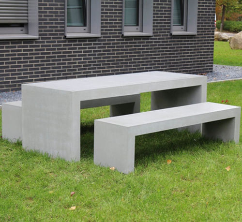Ensemble table et bancs contemporain - LIMPERTSBERG  - Stayconcrete - en béton / de jardin / d'extérieur