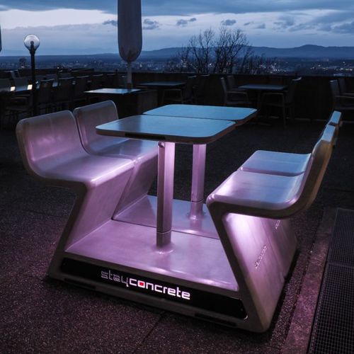 Ensemble table et bancs chauffé - SCHLOSSBERG  - Stayconcrete - contemporain / en béton / d'extérieur