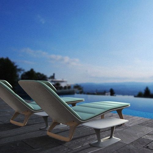 Bain de soleil contemporain - LOUNGER MINT - Stayconcrete - en tissu / en béton / en bois