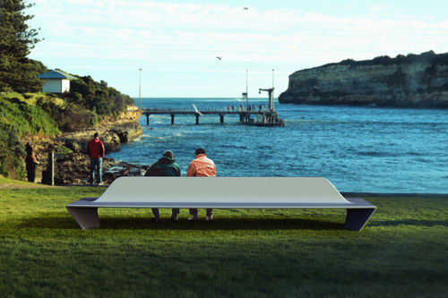 Banc contemporain - Casablanca long - Stayconcrete - en béton à haute performance / avec dossier / sans accoudoirs