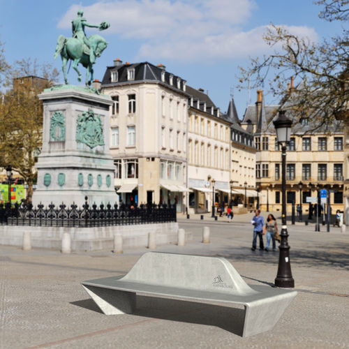 Banc public design organique - CASABLANCA - Stayconcrete - en béton à haute performance / avec dossier / sans accoudoirs