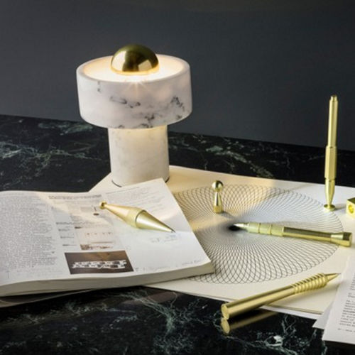 Lampe de table - STONE : STT01EU - Tom Dixon - en laiton / en verre / en marbre