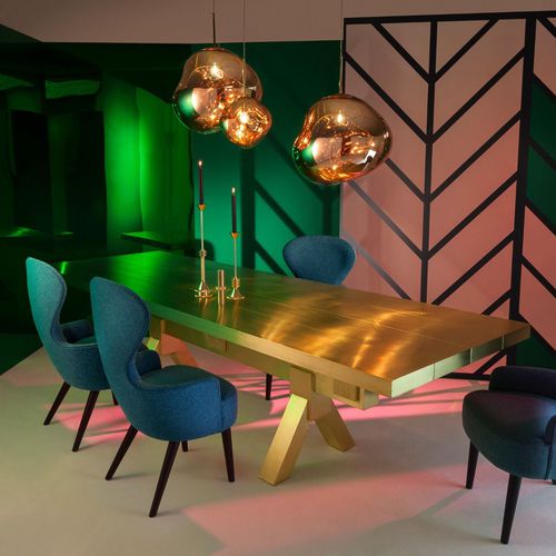 Table à manger contemporaine - MASS - Tom Dixon - en bois laqué / en métal / rectangulaire