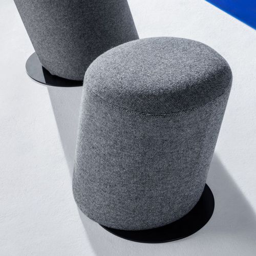 Pouf contemporain - SLANT : SLANTS01HA0126BL - Tom Dixon - en tissu / rond / gris