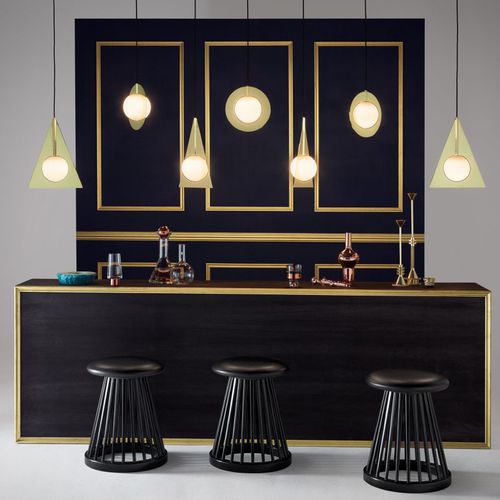 Tabouret contemporain - FAN : FAP01BL-AM1/FAP01BL-BM1 - Tom Dixon - en chêne / en bouleau / avec piètement en chêne
