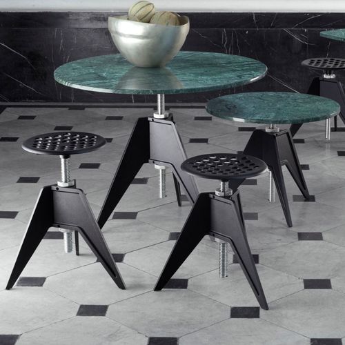 Tabouret contemporain - SCREW : SCS01 - Tom Dixon - en fonte d'aluminium / avec piètement en fonte / 3 pieds