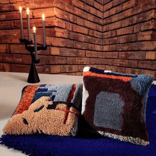 Coussin pour chaise - ABSTRACT : ABSCU01WIN/ABSCU01PIN - Tom Dixon - carré / multicolore / en lin