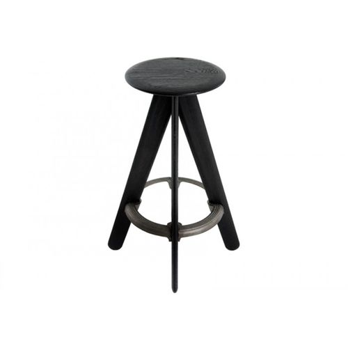 Tabouret de bar contemporain - SLAB : WOS01BL/WOS01NA - Tom Dixon - en chêne / professionnel / par Tom Dixon