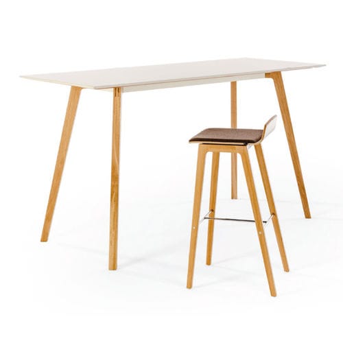Bureau contemporain - TABLE.H - König Neurath - en bois massif / 4 pieds / à hauteur réglable