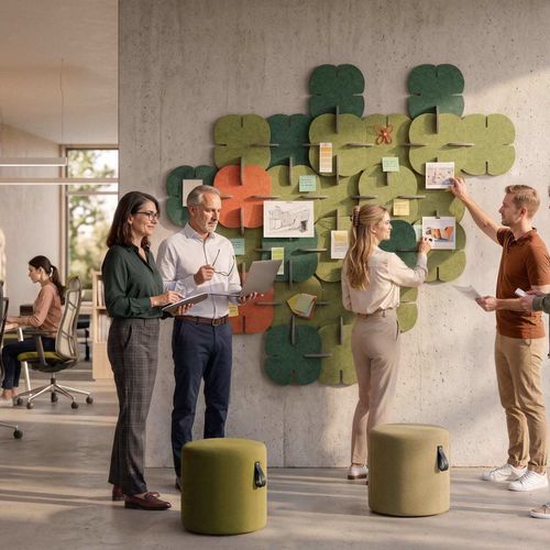 Panneau d'absorption acoustique pour mur - BLOOM - König Neurath - mural / en PET / géométrique