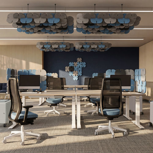 Séparateur de bureau sur bureau - BLOOM - König Neurath - auto-portant / en PET / modulable