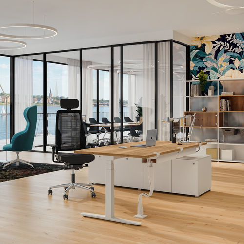 Bureau poste de travail - TALO.YOU MANAGEMENT - König Neurath - sur pied / contemporain / en bois