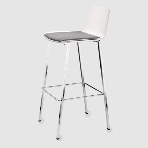 Tabouret de bar moderne - König Neurath - en plastique / avec piètement en métal / avec repose-pieds