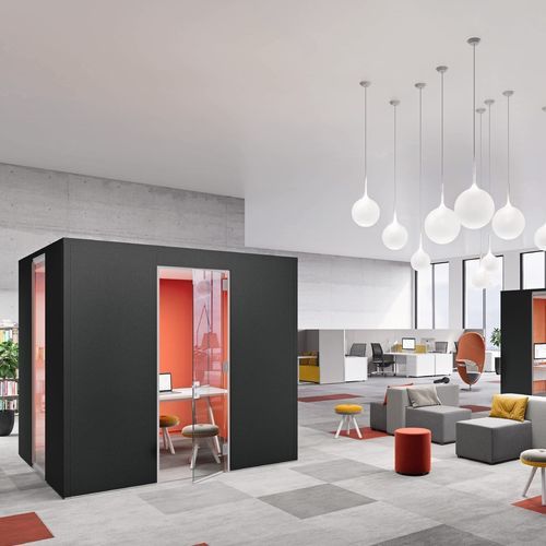 Système de cloison modulaire - INSIDE.CUBE - König Neurath - en tissu / en verre / professionnel