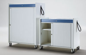 Armoire de classement basse - König Neurath - en métal / à rideaux / à roulettes