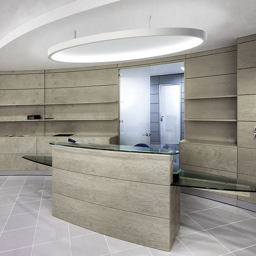 Suspension - ELLIPSE LIGHT + ACOUSTIC - Sattler GmbH - en aluminium / en tissu / en verre acrylique