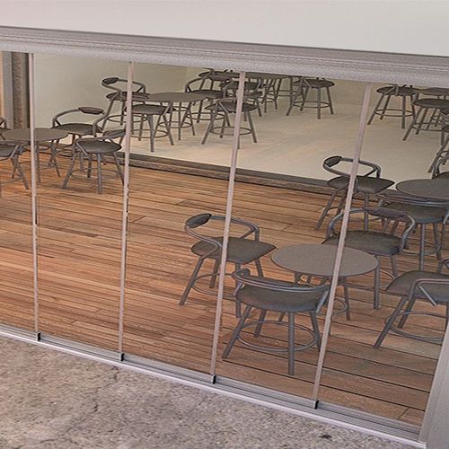 Baie vitrée coulissante - SLIDER MAX - ALBERT GENAU - face en verre trempé
