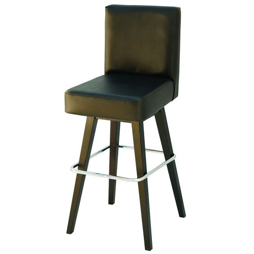Chaise de bar contemporaine - ROYAL  - KODRETA furniture, s.r.o. - d'intérieur / en cuir / avec piètement en bois