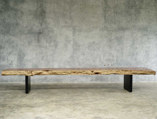 Banc contemporain - LONG LOW - JÉRÔME-ABEL SEGUIN - en bois / en fer / sans dossier