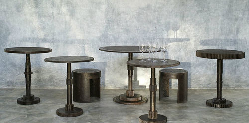 Guéridon design industriel - JÉRÔME-ABEL SEGUIN - en métal / rond / résidentiel