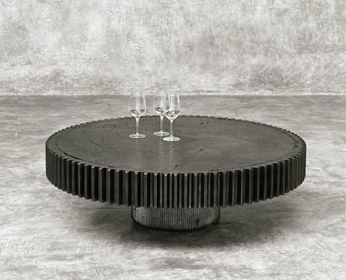 Table basse de style - LARGE GEAR - JÉRÔME-ABEL SEGUIN - en métal / ronde / résidentielle