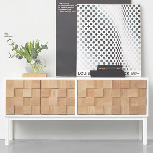 Meuble TV contemporain - COLLECT 2016 - A 2 designers - en chêne / en MDF / en bois peint