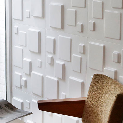 Panneau décoratif de revêtement - SQUARES  - WallArt - mural / en fibre naturelle / 3D