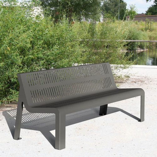Banc public contemporain - ALTITUDE - ACCENTURBA - en acier thermolaqué / avec dossier / sans accoudoirs