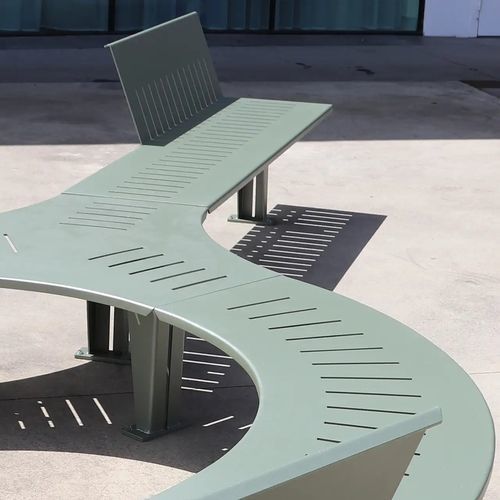 Banc public contemporain - IMAGINE - ACCENTURBA - en acier thermolaqué / sans dossier / sans accoudoirs