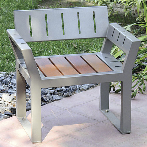 Fauteuil contemporain - VARIO - ACCENTURBA - en chêne / en acier thermolaqué / gris