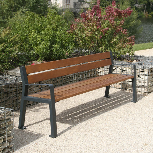 Banc public contemporain - KERMES - ACCENTURBA - en acier / en acier thermolaqué / avec dossier