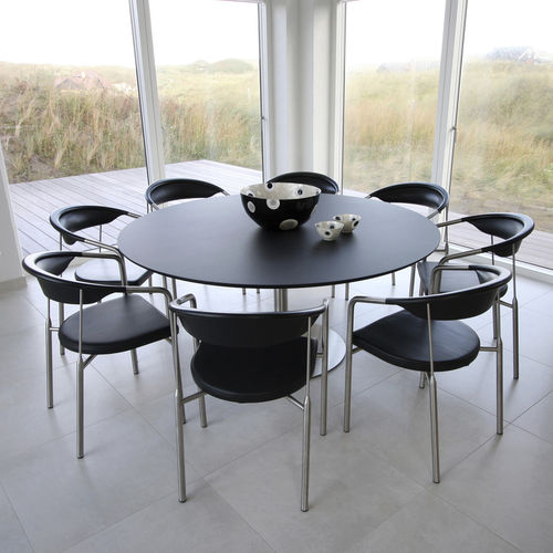 Table à manger contemporaine - TRAIN - House of Finn Juhl – Onecollection - en acier inoxydable / carrée / ronde