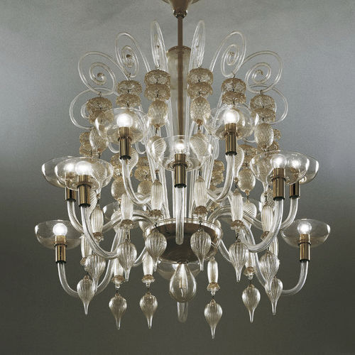 Lustre classique - 99.37 - Venini - en verre / en verre soufflé / en métal