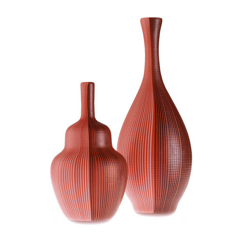 Vase contemporain - TESSUTI BATTUTI - Venini - en verre / en verre soufflé / rouge