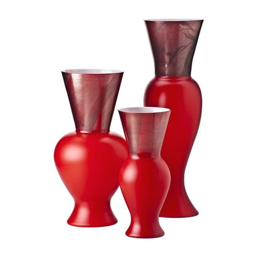 Vase contemporain - RE REGINA PRINCIPE - Venini - en verre soufflé / fait main / rouge